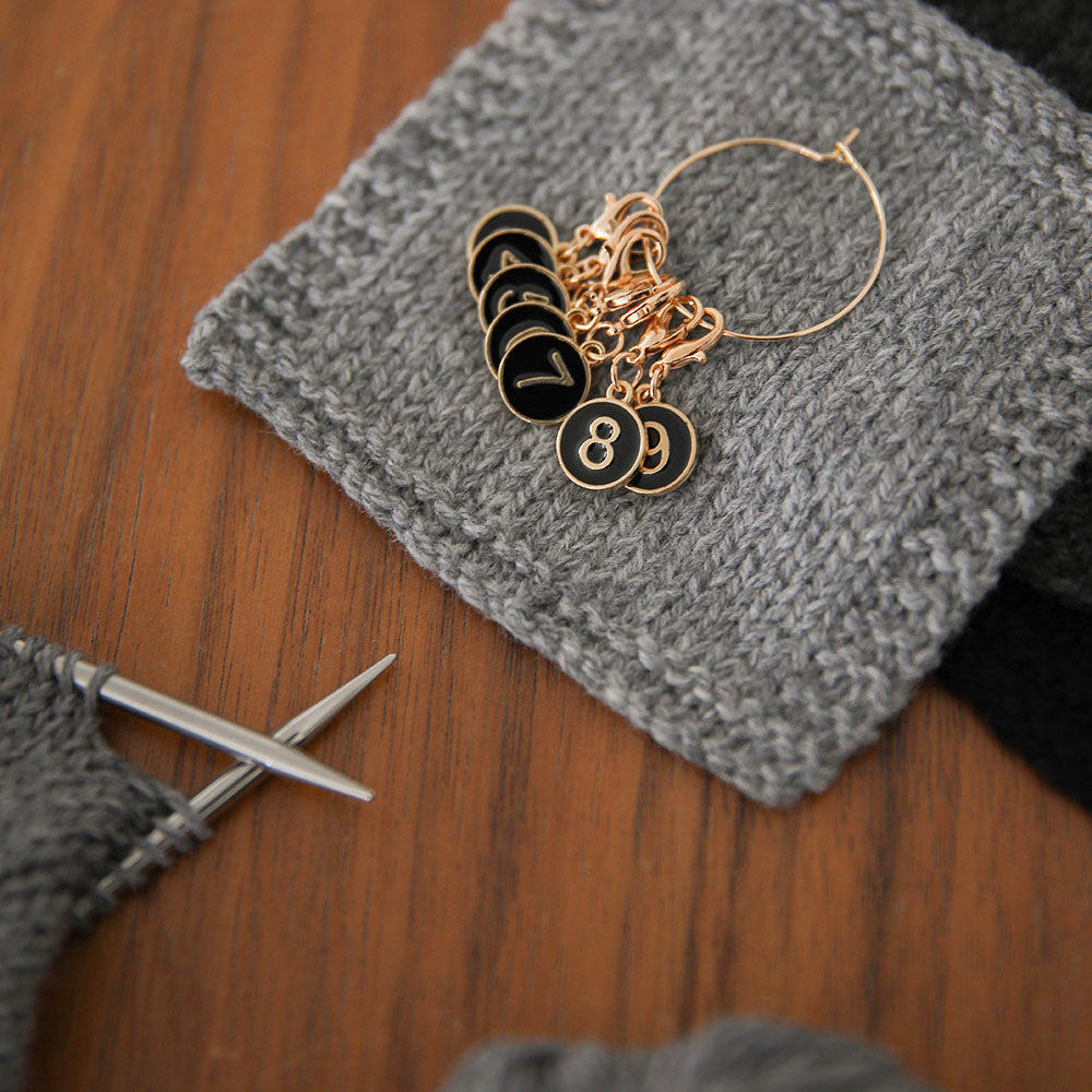 Number Charm Stitch Markers Set