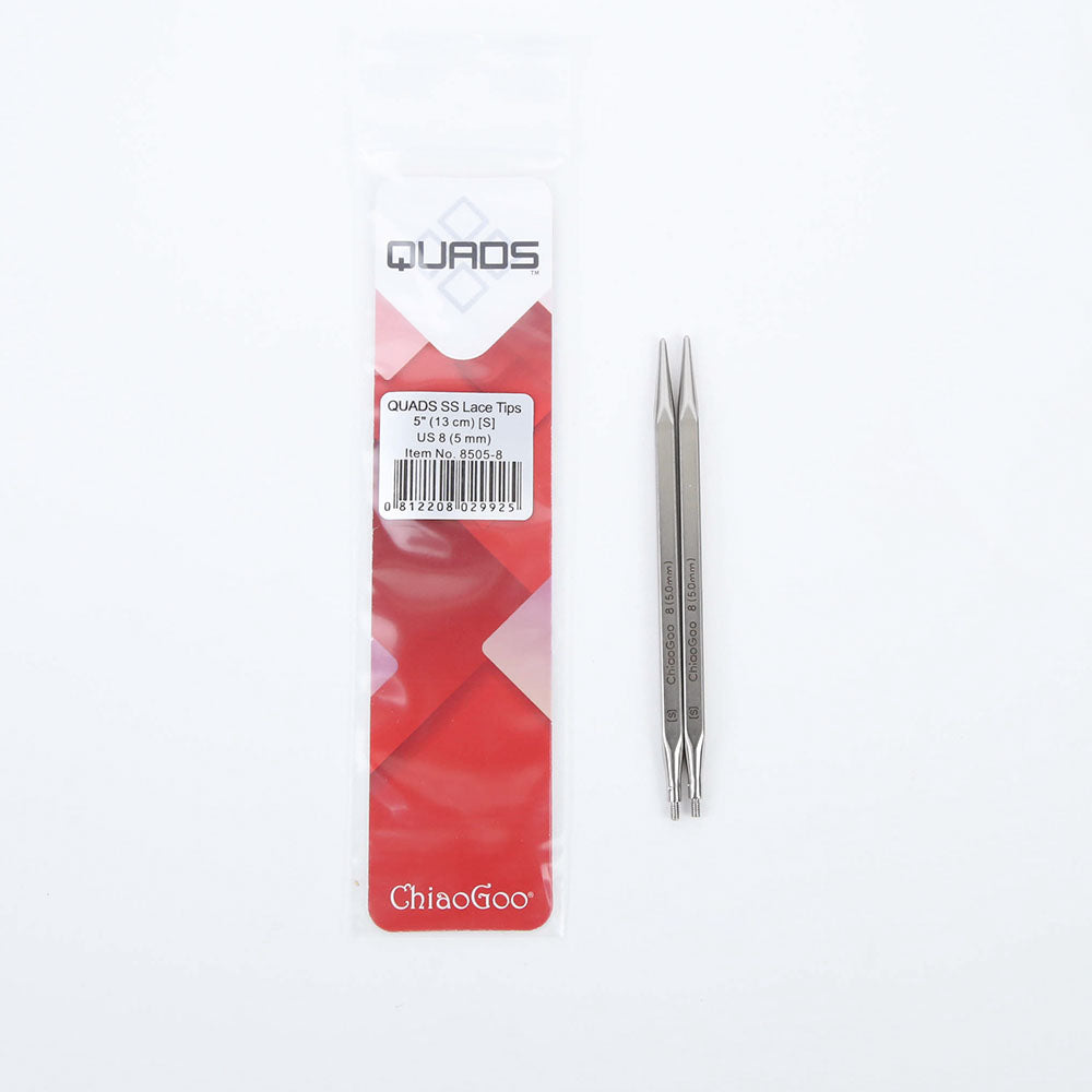 [ChiaoGoo] QUADS Interchangeable Needle Tips (4” / 5”) – Square Stainless Steel