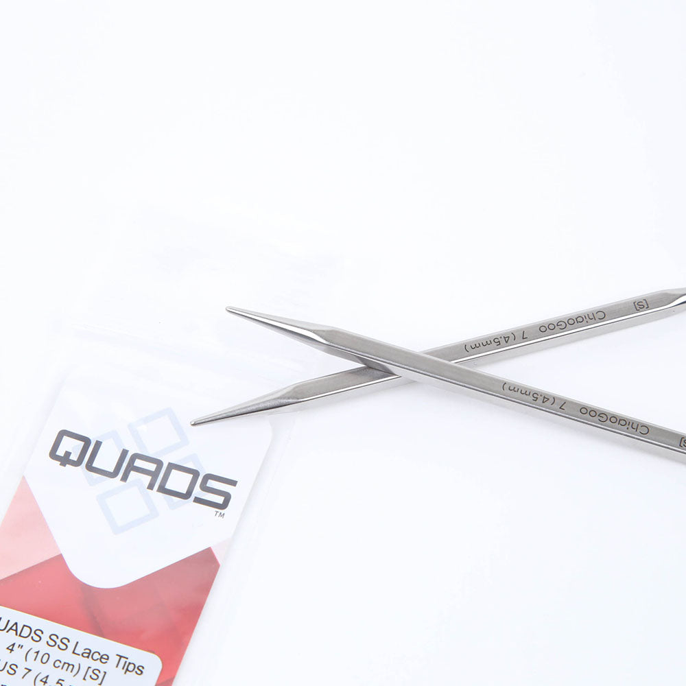 [ChiaoGoo] QUADS Interchangeable Needle Tips (4” / 5”) – Square Stainless Steel
