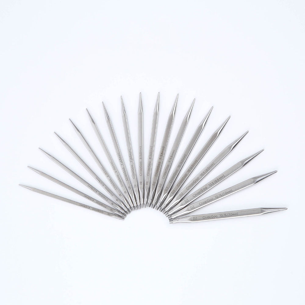 [ChiaoGoo] QUADS Interchangeable Needle Tips (4” / 5”) – Square Stainless Steel