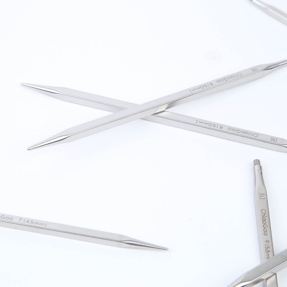 [ChiaoGoo] QUADS Interchangeable Needle Tips (4” / 5”) – Square Stainless Steel