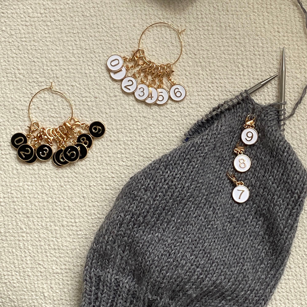Number Charm Stitch Markers Set