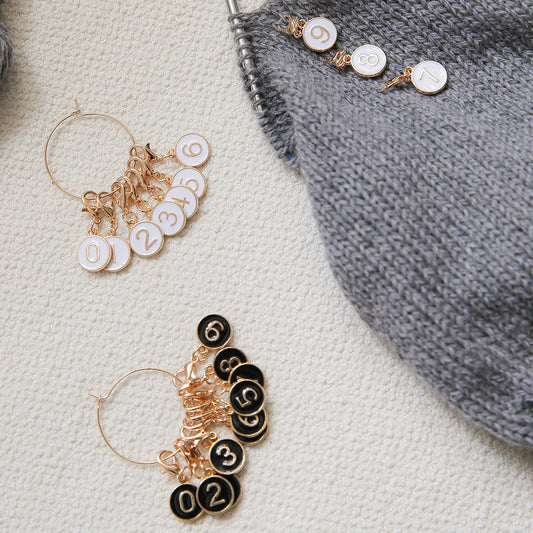 Number Charm Stitch Markers Set