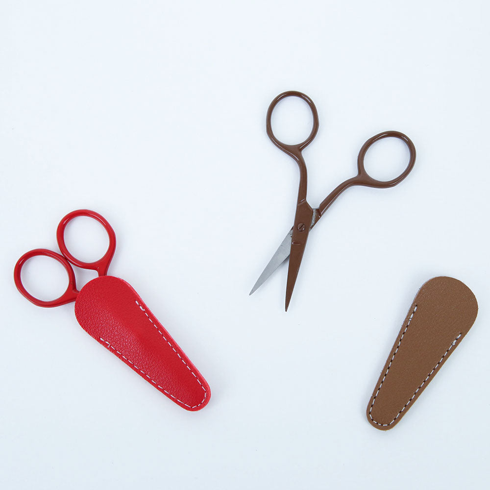 Faux Leather Scissors Case